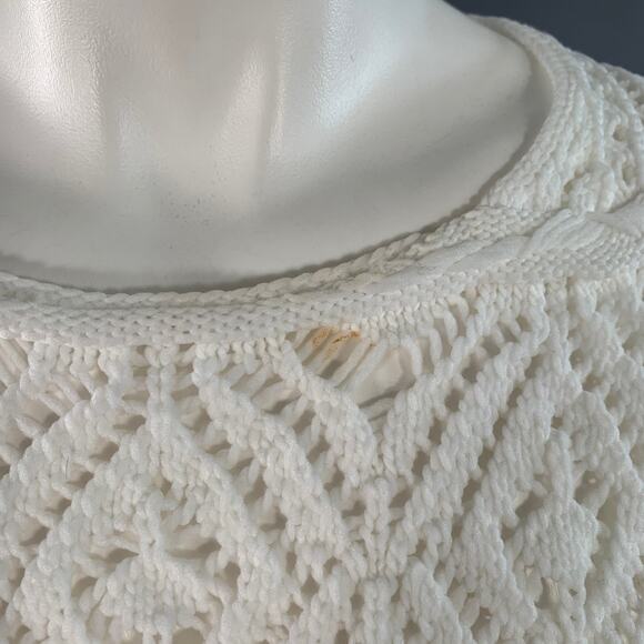 COMME des GARCONS 2022 Size S White Textured Knit Polyester Crew Neck Sweater - Picture 5 of 7